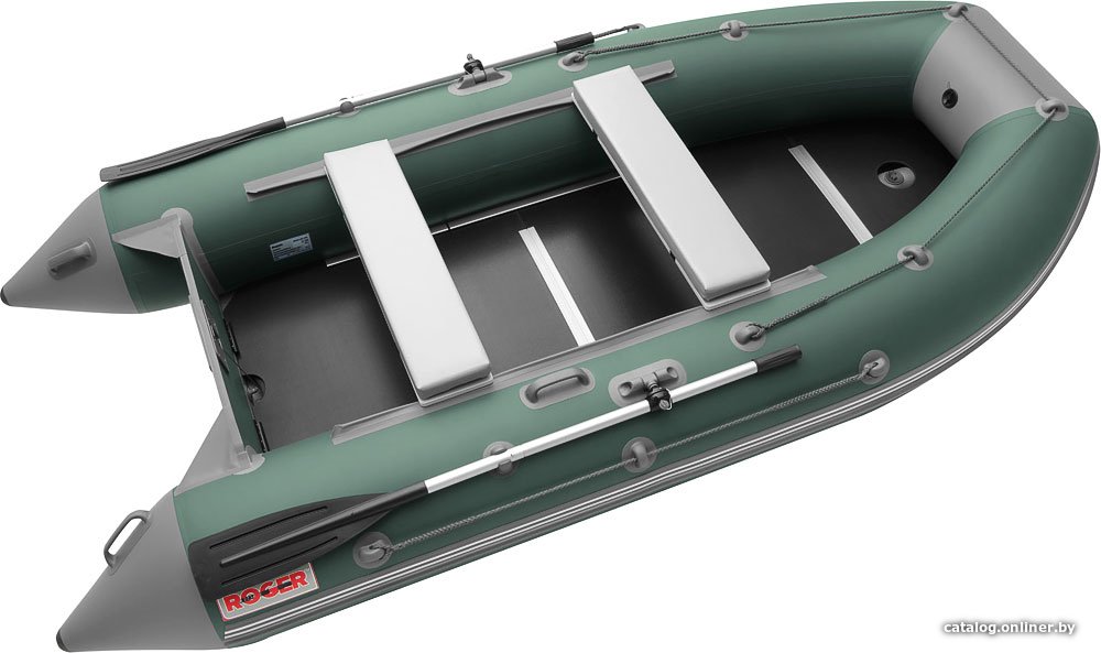 Моторно-килевая лодка Roger Boat Hunter Keel 3200 (малокилевая, зеленый/серый)