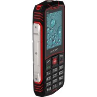 Кнопочный телефон Maxvi R10 (черный/красный)