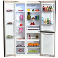 Холодильник side by side Hyundai CS6073FV (золотистое стекло)