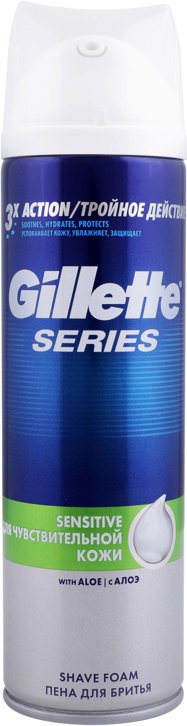 

Пена для бритья Gillette TGS Sensitive Skin с алоэ (250 мл)