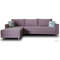 Угловой диван Nord Star Этран Тедди левый (микровелюр, розовый)