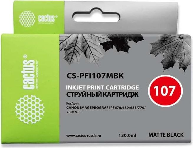 

Картридж CACTUS CS-PFI107MBK (аналог Canon PFI107MBK)