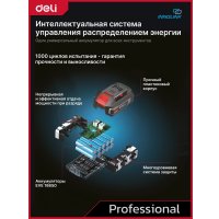 Ударная дрель-шуруповерт Deli DE-CZ20-2D2 (с 2-мя АКБ, сумка)