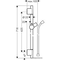 Душевая штанга Hansgrohe Unica S Puro 28632700 (белый матовый)