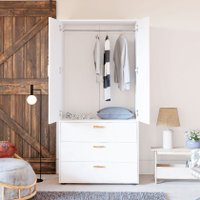 Шкаф распашной Диприз Моби 2 дв + 3 ящ. Д.70065.1 (белый) в Солигорске