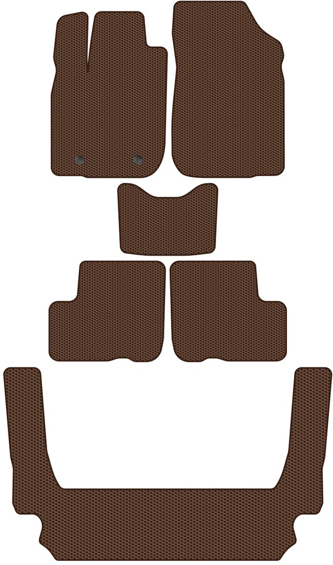 

Комплект ковриков для авто Alicosta Лада Ларгус I (Универсал 7 мест / R90) +3 ряд 2012 - 2021 (коричневый, сота)