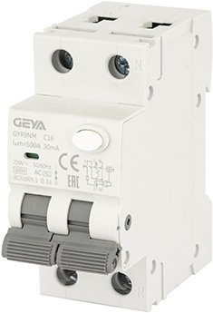 

Дифференциальный автомат GEYA GYR9N 1P+N 16A C 6кА 30 мА AC GYR9NMC1630MA