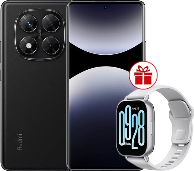 Xiaomi Redmi Note 14 Pro 8GB/256GB wersja międzynarodowa (czarny) + smartwatch Xiaomi Redmi Watch 5 Active (srebrny) w promocji