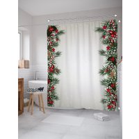 Шторка-занавеска для ванны JoyArty Двухстороннее рождественское оформление sc_37171