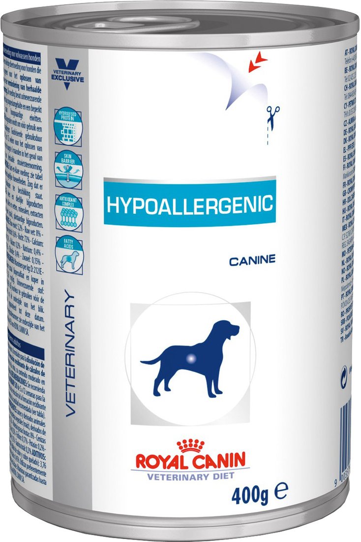 

Консервированный корм для собак Royal Canin Hypoallergenic банка 0.4 кг