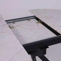 Кухонный стол Lepremo AV 1106 МДФ раздвижной D1000-1350x750 (Азул Оникс/черный)