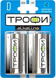 Батарейка Трофи D 2 шт. LR20-2BL