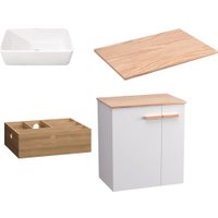  Lauter Комплект мебели для ванной Adri тумба, столешница, раковина 21674A (органайзер 32 см, 59 см, белый глянец)