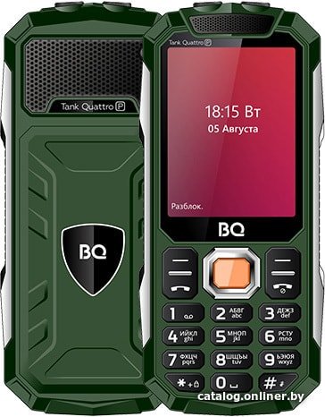 Кнопочный телефон BQ BQ-2817 Tank Quattro Power (зеленый)