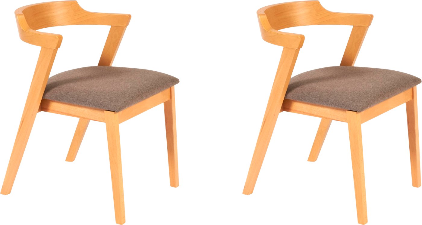 Стул с подлокотниками TetChair Versa мягкое сиденье (2шт, натуральный/коричневый)