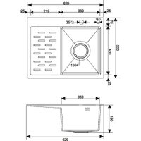 Кухонная мойка РМС MRK-6350BL-R (с дозатором)