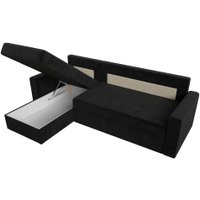 Угловой диван Лига диванов Верона лайт левый (велюр черный)