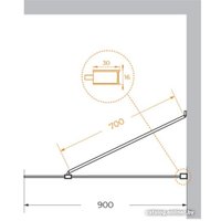 Душевая стенка Cezares LIBERTA-L-1-TB-90-C-NERO