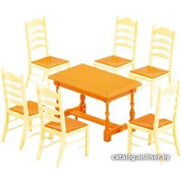 Аксессуары для кукольного домика Полесье №6 54395 (7 элементов, бежевый/коричневый)