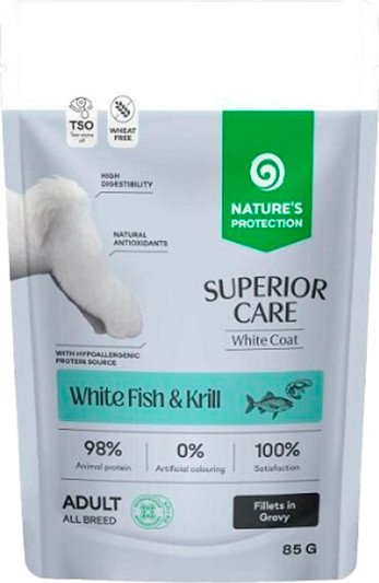 

Консервированный корм для собак Nature's Protection SC White Grain Free Белая рыба и криль NPSC70465 85 г