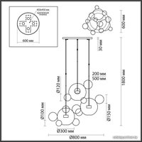 Подвесная люстра Odeon Light Bubbles 4640/36LA