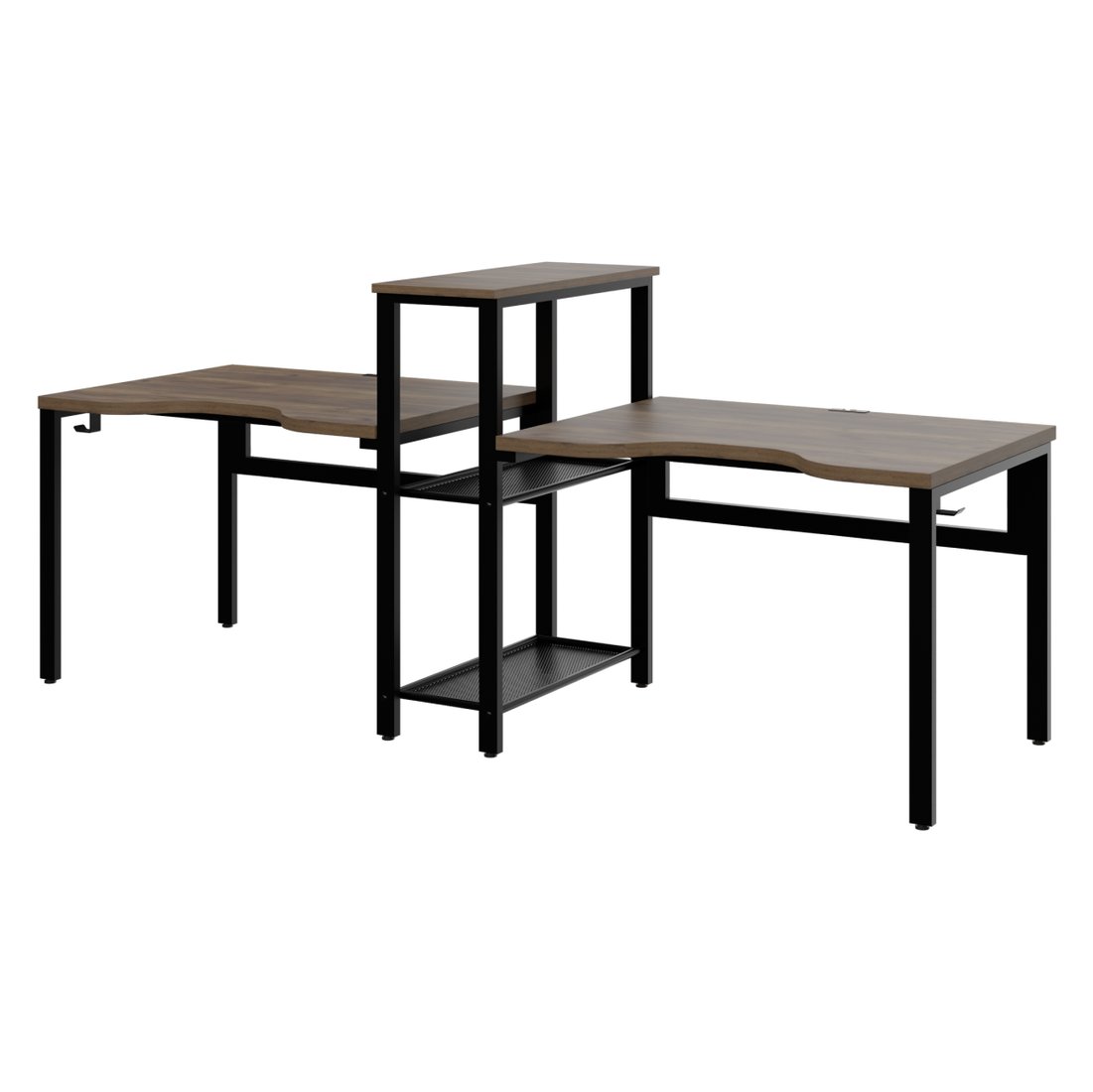 

Офисный стол Millwood Сплит с вырезом 2-хместный 254.6x80х110.8 (дуб табачный Craft/металл черный)