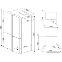 Четырёхдверный холодильник Smeg FQ70GBE