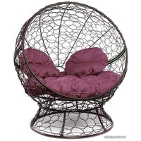 Кресло M-Group Апельсин 11520202 (коричневый ротанг/бордовая подушка)