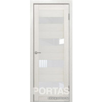 Межкомнатная дверь Portas S23 60x200 (французский дуб, стекло lacobel белый лак)