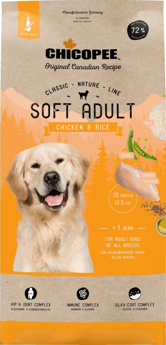 

Сухой корм для собак Chicopee CNL Soft Adult курица с рисом 15 кг