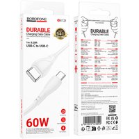 Кабель Borofone BX121 USB Type-C - USB Type-C (1 м, белый)