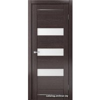 Межкомнатная дверь MDF-Techno Dominika 104 70x200 (дуб серый, стекло лакобель красный)
