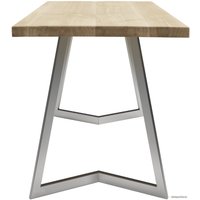 Кухонный стол Buro7 Уиллис 180 (классика, дуб беленый/серебро)