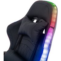 Игровое (геймерское) кресло AR GAMING AR 011 (с LED подсветкой, черный/красная строчка)