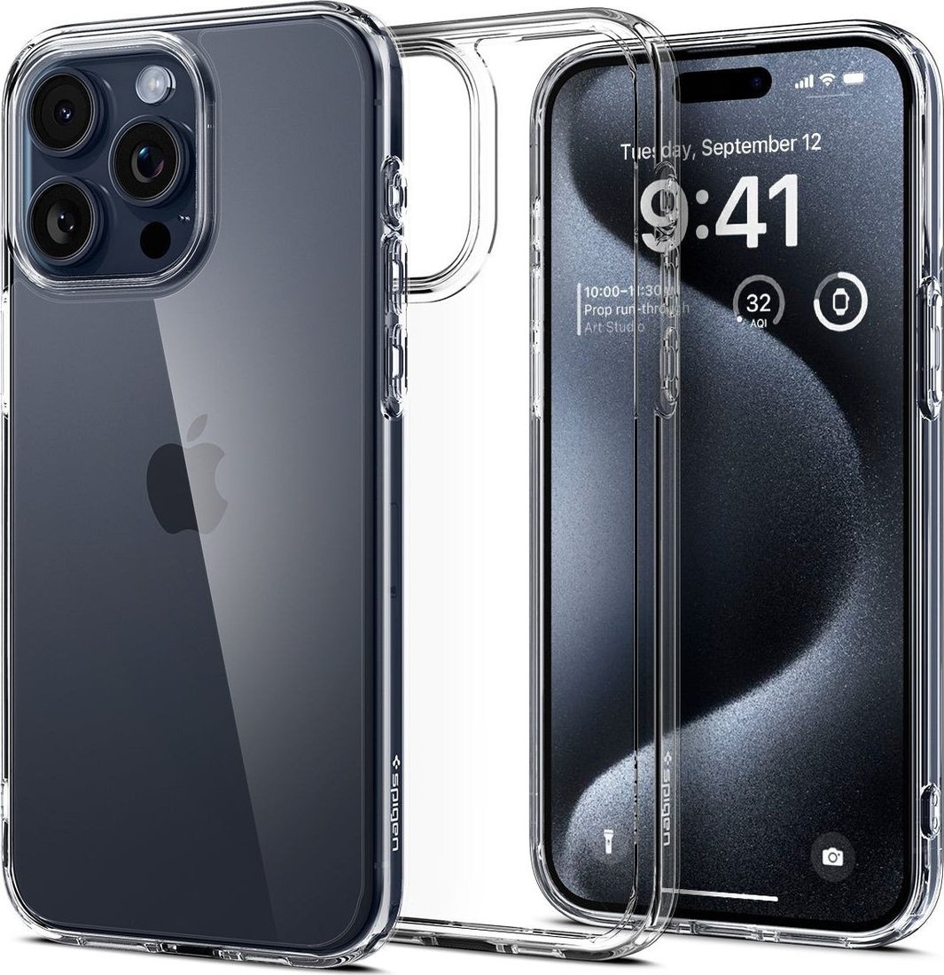 

Чехол для телефона Spigen Ultra Hybrid для iPhone 15 Pro ACS06707 (прозрачный)