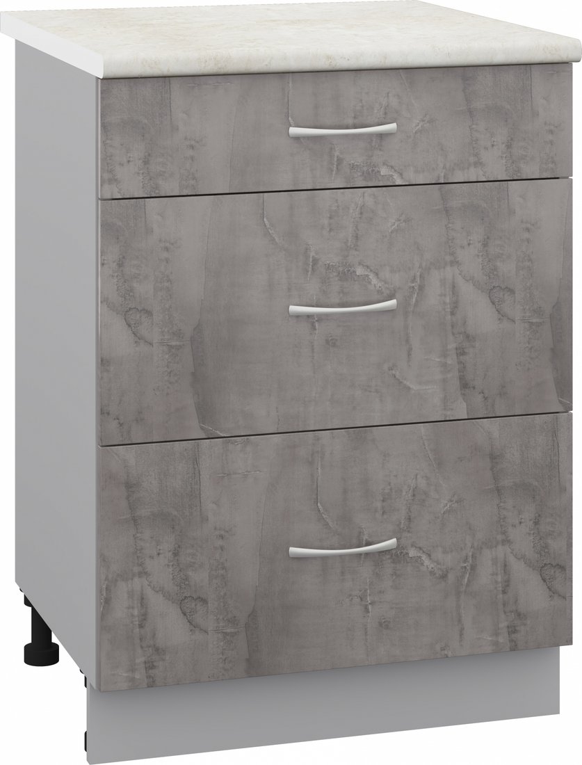 

Шкаф напольный Кортекс-мебель Корнелия Лира НШ60р3ш (оникс/королевский опал)