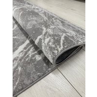 Ковер для жилой комнаты Radjab Carpet Афина Прямоугольник 9012A 12858RK (0.8x1.5, Grey/Grey)