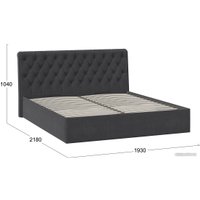 Кровать Трия Скарлет универсальная тип 1 с ПМ 180x200 (велюр графит)