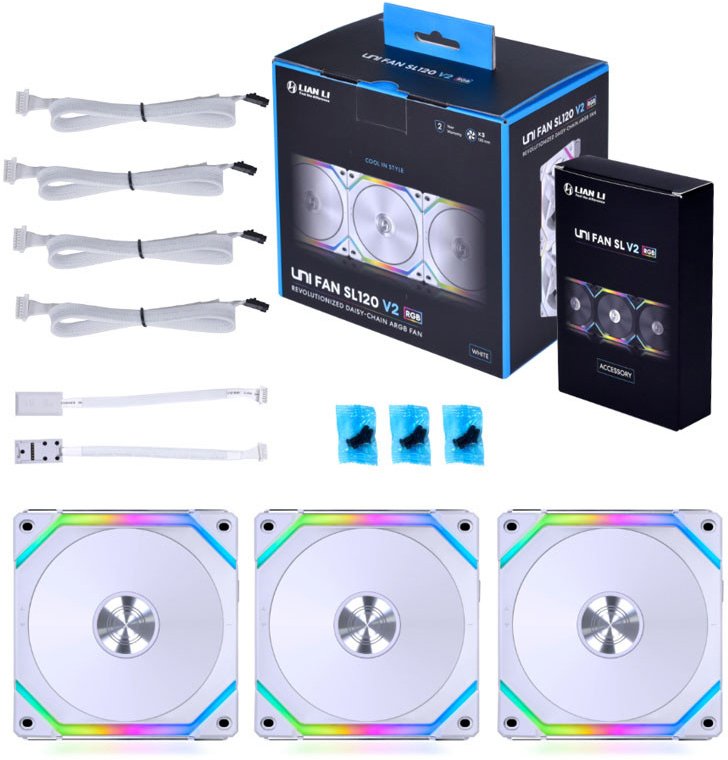 

Комплект вентиляторов для корпуса с контроллером Lian Li Uni Fan SL V2 120 G99.12SLV23W.00