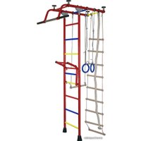 Детский спортивный комплекс Крепыш Т-образный с навесным турником (бордовый)