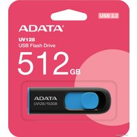 USB Flash ADATA DashDrive UV128 512GB (черный/синий)