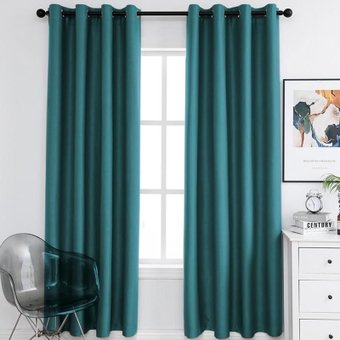 Комплект штор ИП Романович Е.Ю. Лигурия на люверсах 1.4x2.5м (бирюза, 2 шт)