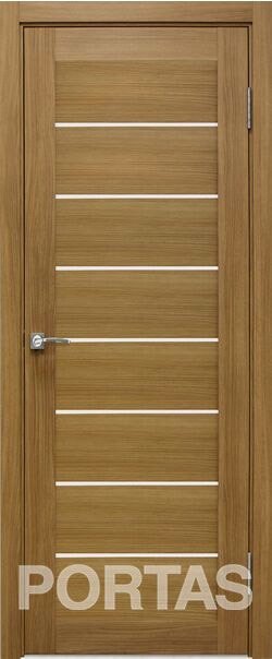 

Межкомнатная дверь Portas S21 80x200 (орех карамель, стекло lacobel белый лак)