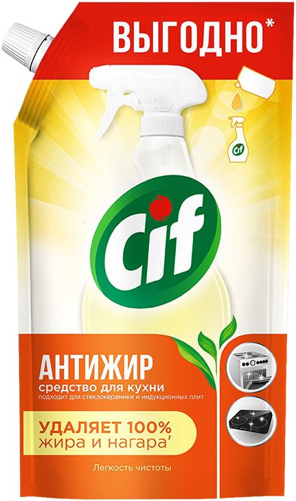 

Средство для кухни Cif Легкость чистоты Антижир Дой-пак (500 мл)