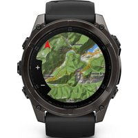 Умные часы Garmin Fenix 8 Sapphire 51мм (угольно-серый DLC, пепельно-черный силиконовый ремешок)