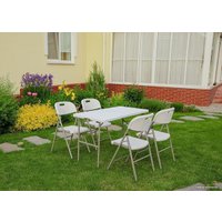 Стол со стульями Calviano Складной, прямоугольный 180x74 см + 4 стула (белый)
