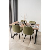 Кухонный стол Notta Лиман 140х80 615156 (дуб крафт табачный/черный матовый)