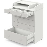 Детский комод Атон Мебель Maks ЛДСП 800/5 с органайзером (белый премиум/серый шелк)