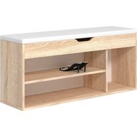 Тумба для обуви Атлант-Мебель Лаки Тип 3 (дуб сонома/экокожа белая)