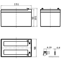 Аккумулятор для ИБП Delta HR 12-51W (12В/12 А·ч)